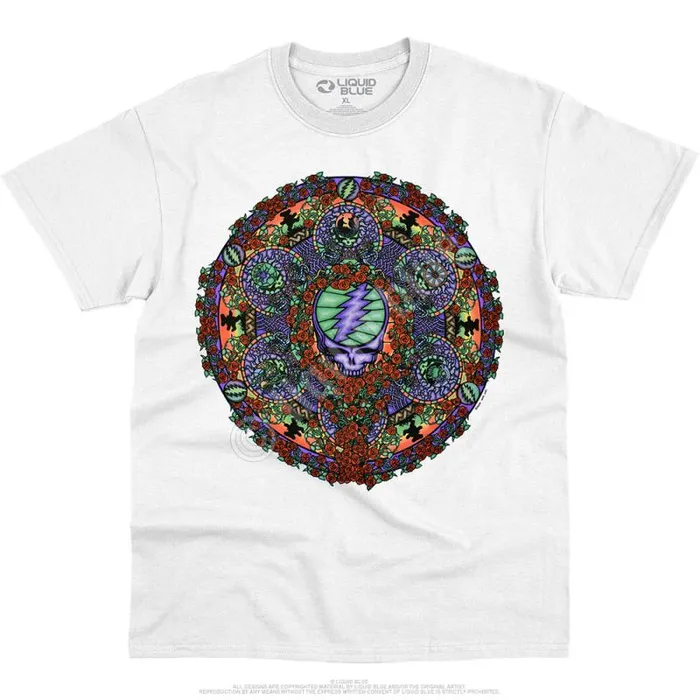 Liquid Blue TShirt Men Celtic Mandala White TShirt