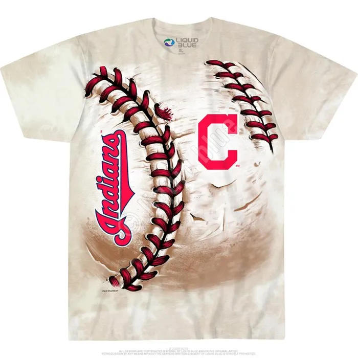 Liquid Blue TShirt Men Cleveland Indians Hardball TieDye TShirt