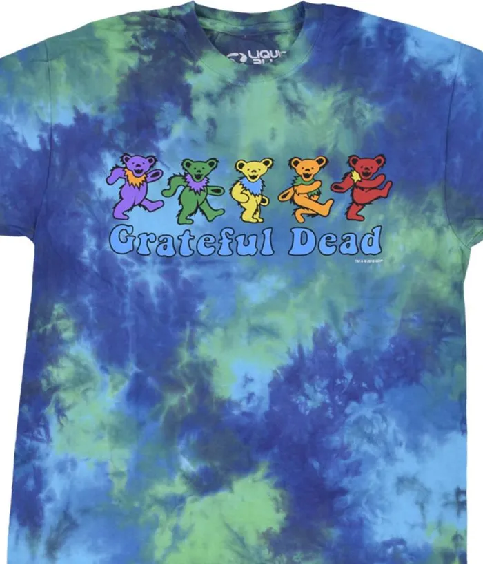 Liquid Blue TShirt Men Dancing Bears TieDye TShirt
