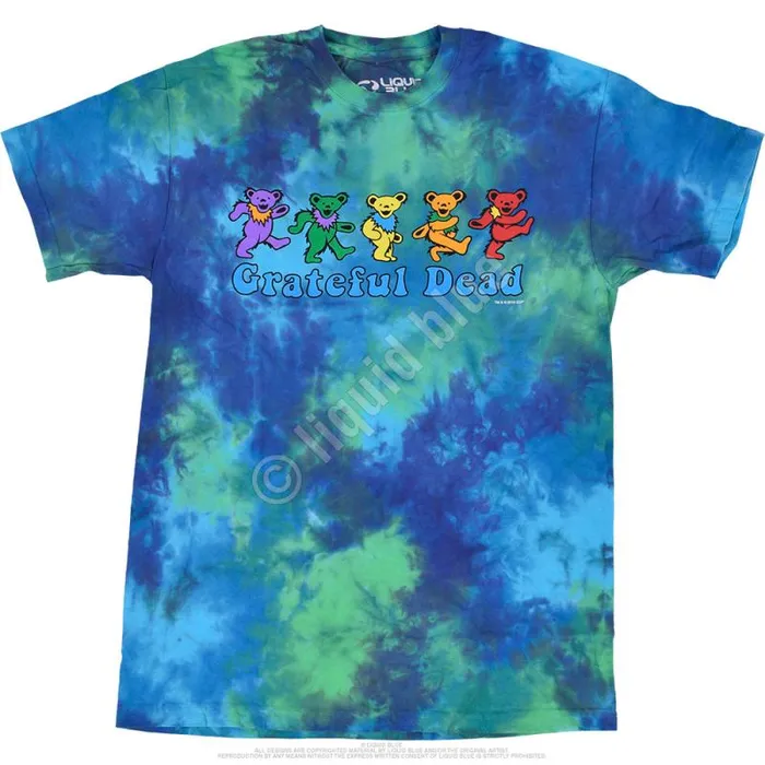 Liquid Blue TShirt Men Dancing Bears TieDye TShirt