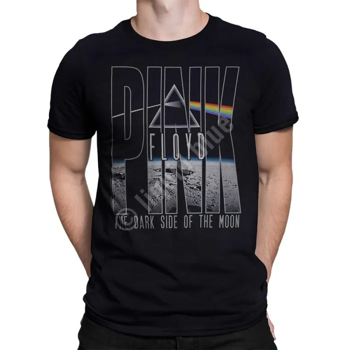 Liquid Blue TShirt Men Dark Side Orbit Black TShirt
