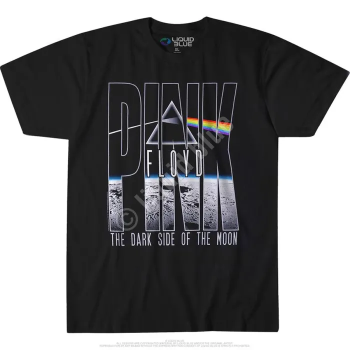 Liquid Blue TShirt Men Dark Side Orbit Black TShirt
