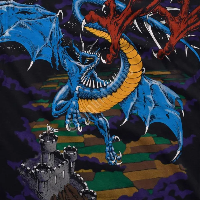 Liquid Blue TShirt Men Dueling Dragons Black TShirt