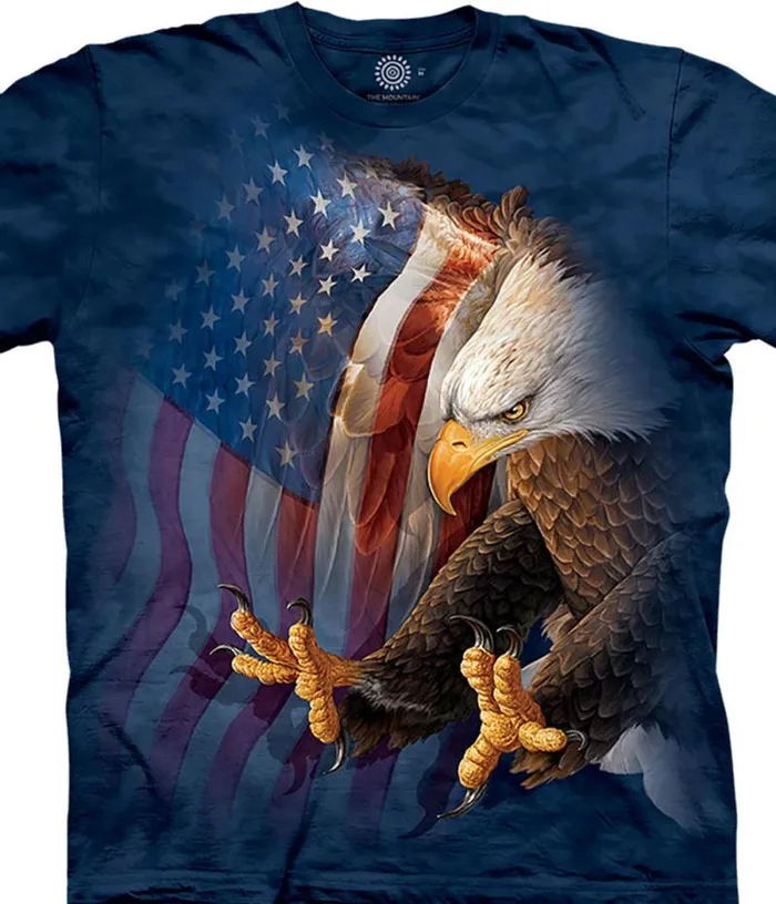 Liquid Blue TShirt Men Eagle Freedom Classic Cotton TShirt