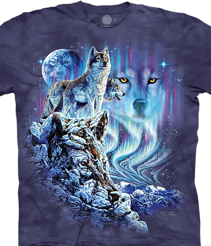 Liquid Blue TShirt Men Find 10 Wolves Classic Cotton TShirt