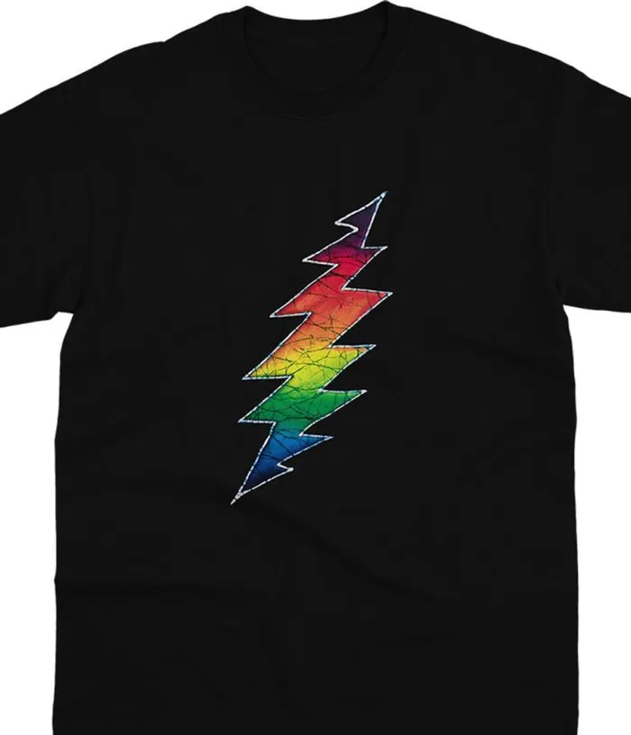 Liquid Blue TShirt Men GD Lightning Bolt Black TShirt