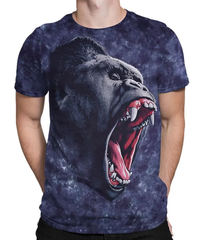 Liquid Blue TShirt Men Gorilla Power TieDye TShirt