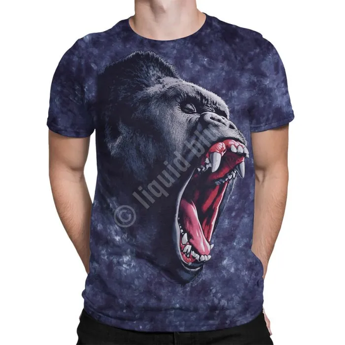 Liquid Blue TShirt Men Gorilla Power TieDye TShirt