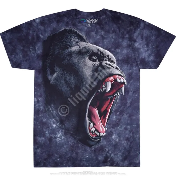 Liquid Blue TShirt Men Gorilla Power TieDye TShirt