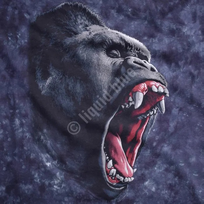 Liquid Blue TShirt Men Gorilla Power TieDye TShirt