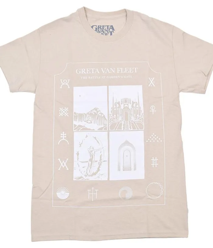 Liquid Blue TShirt Men Greta Van Fleet Album Illustration Sand TShirt