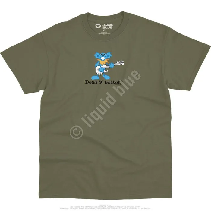 Liquid Blue TShirt Men Guitar Dead Is Better TShirt