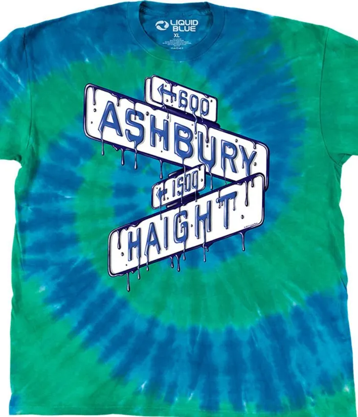 Liquid Blue TShirt Men Haight Ashbury Sign TShirt