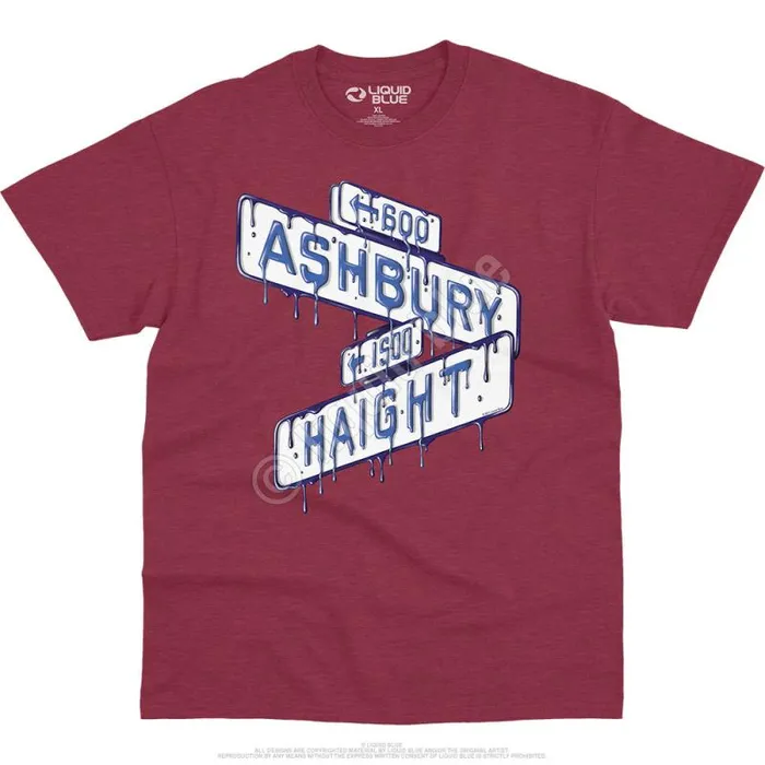 Liquid Blue TShirt Men Haight Ashbury Sign TShirt