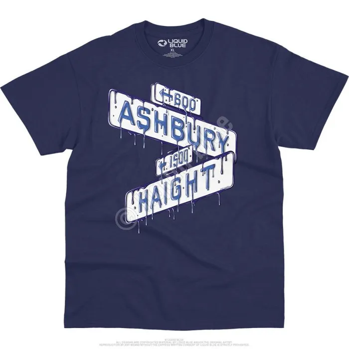 Liquid Blue TShirt Men Haight Ashbury Sign TShirt