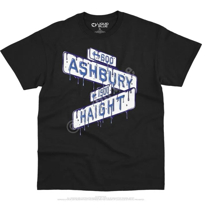 Liquid Blue TShirt Men Haight Ashbury Sign TShirt