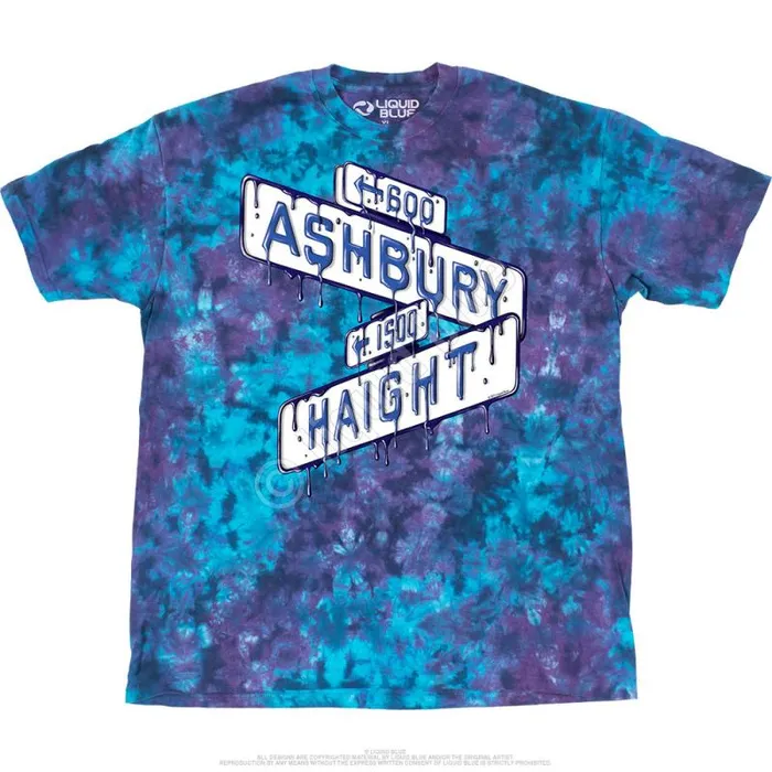 Liquid Blue TShirt Men Haight Ashbury Sign TShirt