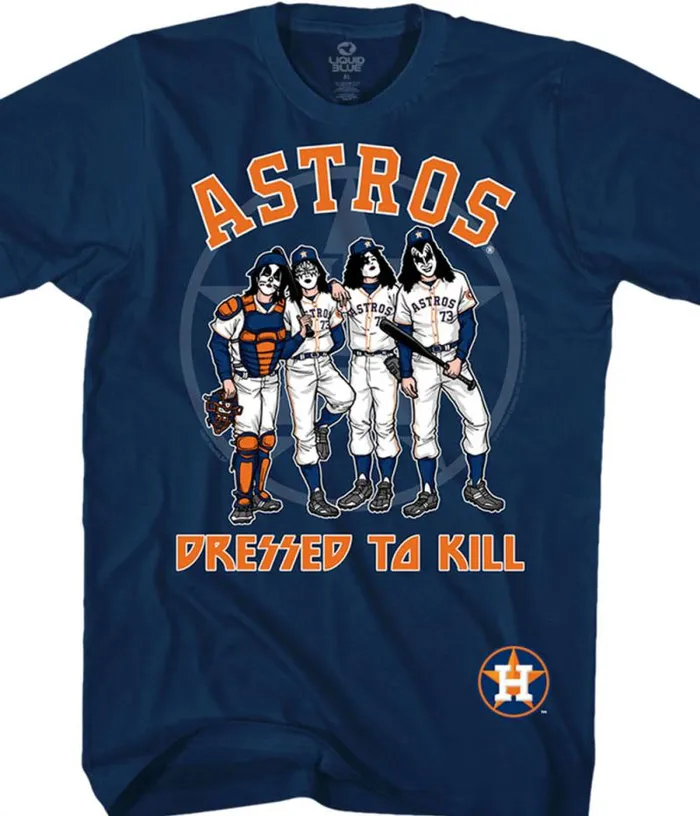 Liquid Blue TShirt Men Houston Astros Dressed To Kill Navy TShirt