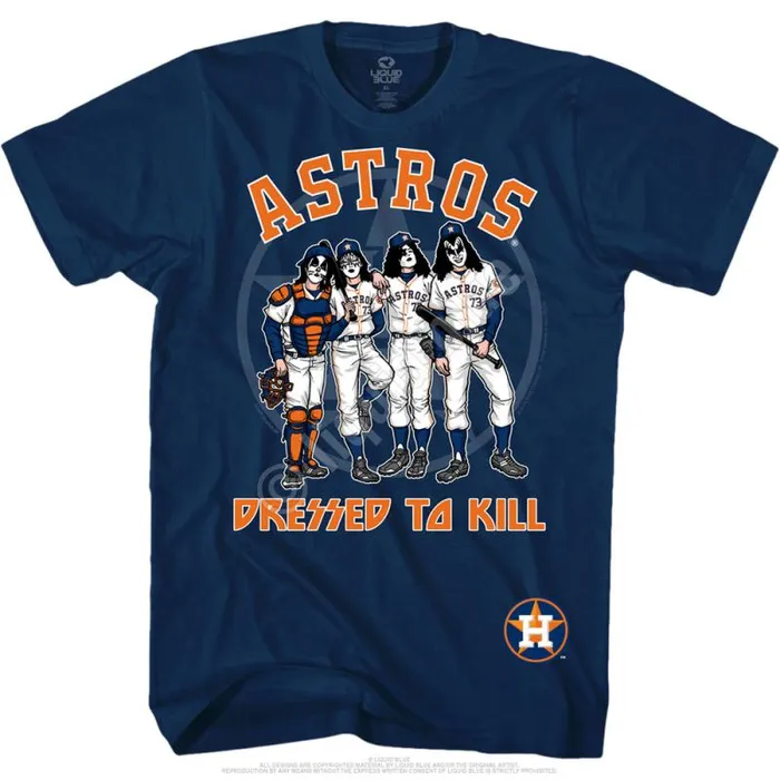 Liquid Blue TShirt Men Houston Astros Dressed To Kill Navy TShirt