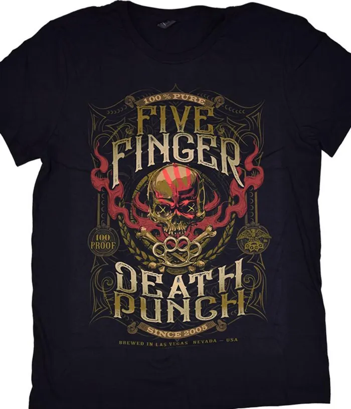 Liquid Blue TShirt Men Hundred Proof Black TShirt