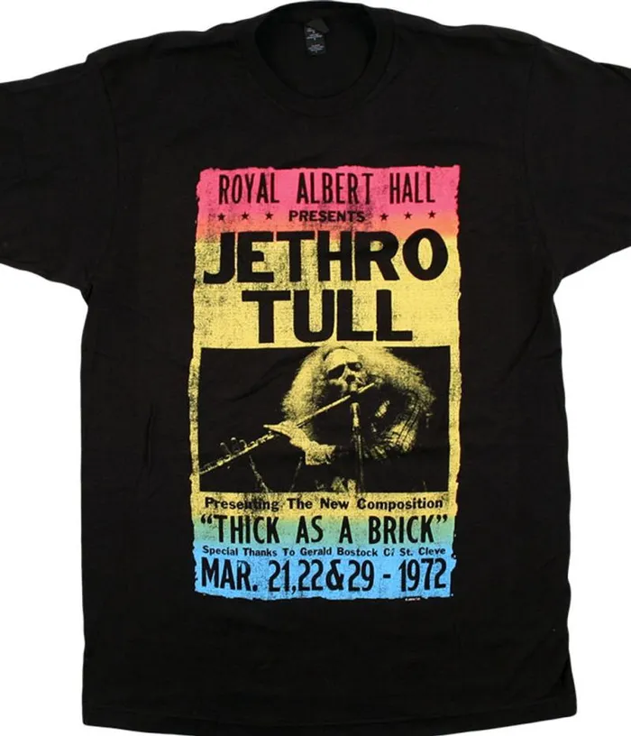 Liquid Blue TShirt Men Jethro Tull Royal Albert Hall Black TShirt