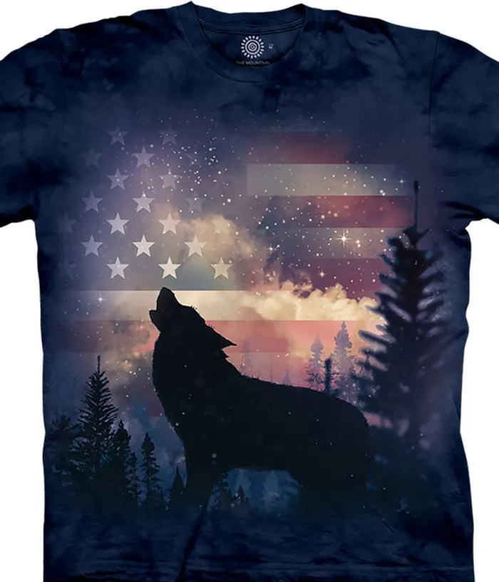 Liquid Blue TShirt Men Patriotic Howl Classic Cotton TShirt
