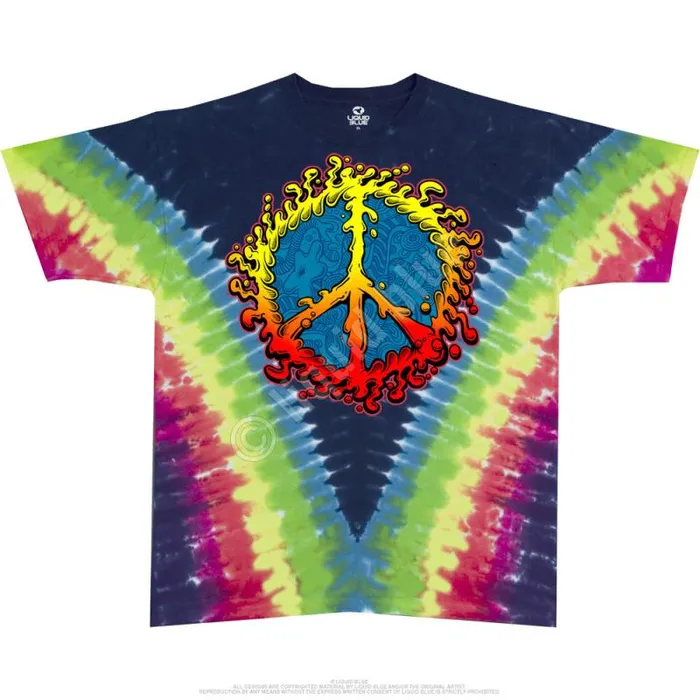 Liquid Blue TShirt Men Peace Amoeba TieDye TShirt