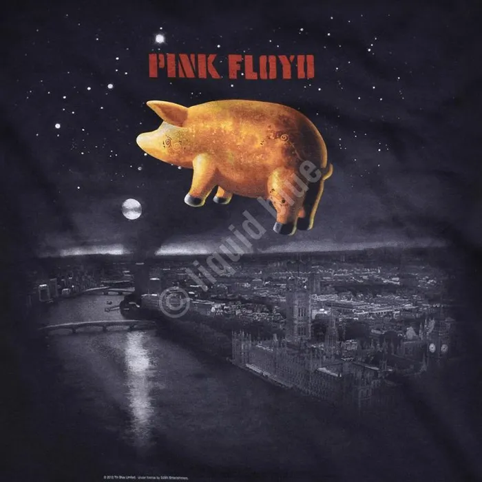 Liquid Blue TShirt Men Pigs Over London Black TShirt