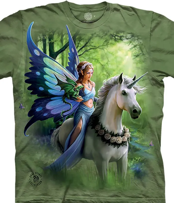 Liquid Blue TShirt Men Realm Of Enchantment Classic Cotton TShirt