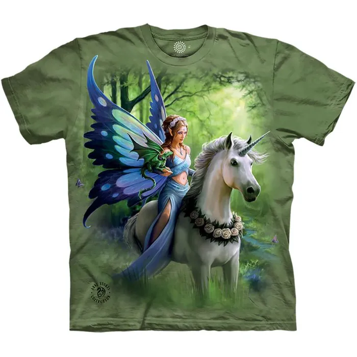Liquid Blue TShirt Men Realm Of Enchantment Classic Cotton TShirt