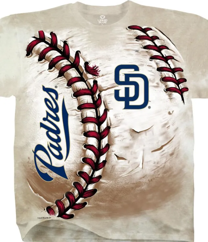 Liquid Blue TShirt Men San Diego Padres Hardball TieDye TShirt