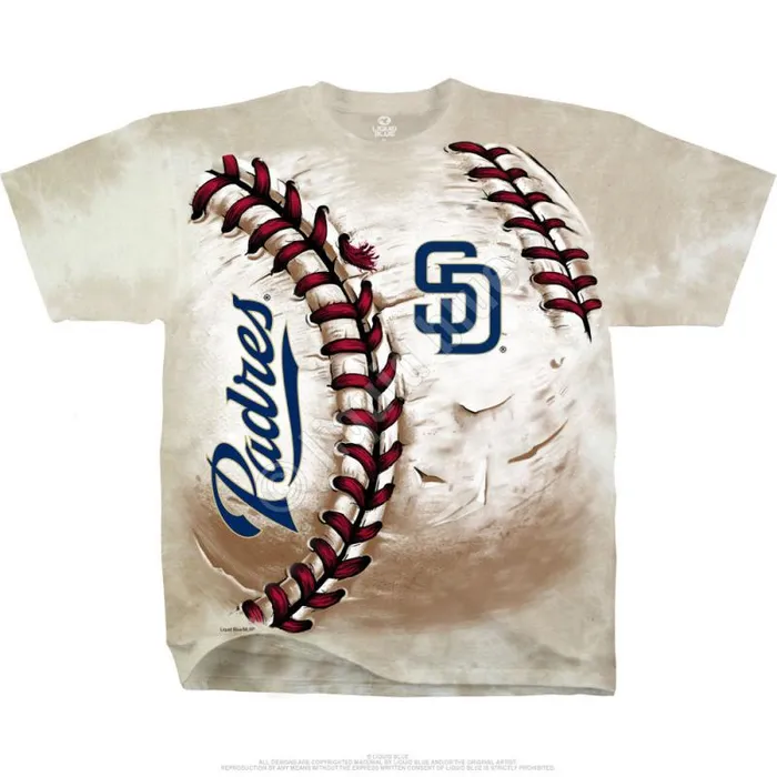 Liquid Blue TShirt Men San Diego Padres Hardball TieDye TShirt