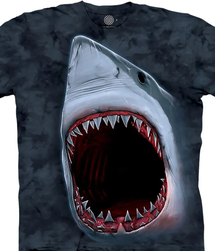 Liquid Blue TShirt Men Shark Bite Classic Cotton TShirt