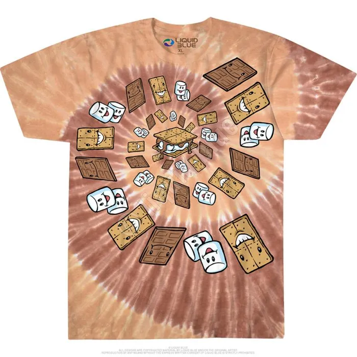 Liquid Blue TShirt Men Smores Spiral TieDye TShirt