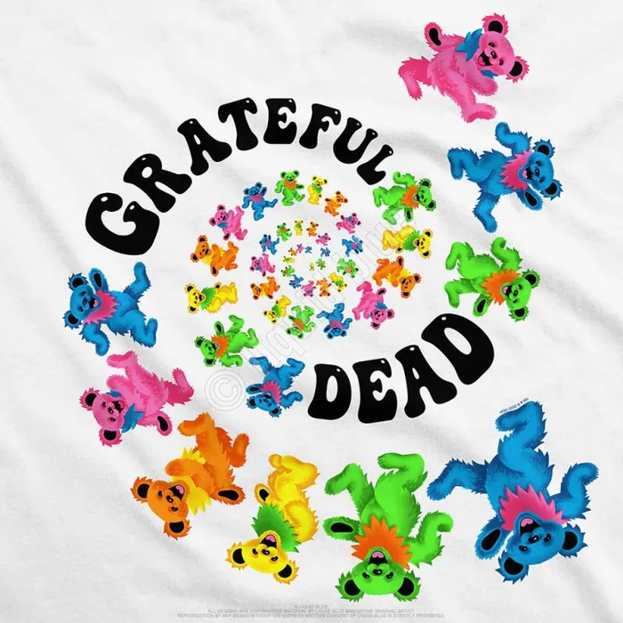 Liquid Blue TShirt Men Spiral Bears 30 White TShirt