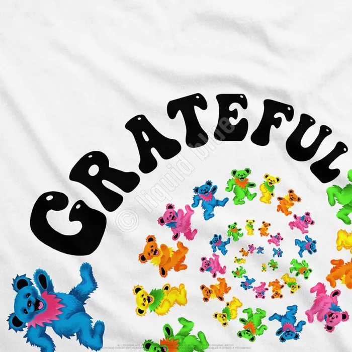 Liquid Blue TShirt Men Spiral Bears 30 White TShirt