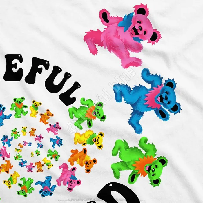Liquid Blue TShirt Men Spiral Bears 30 White TShirt