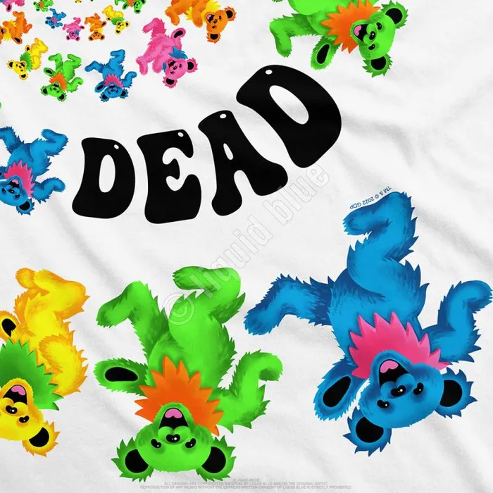Liquid Blue TShirt Men Spiral Bears 30 White TShirt