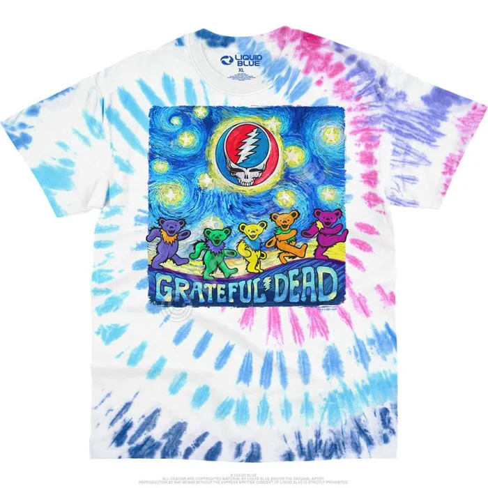 Liquid Blue TShirt Men Starry Bears TieDye TShirt