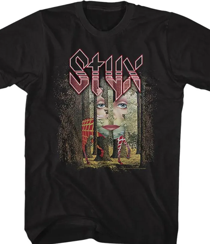 Liquid Blue TShirt Men Styx Grand Illusion Black TShirt