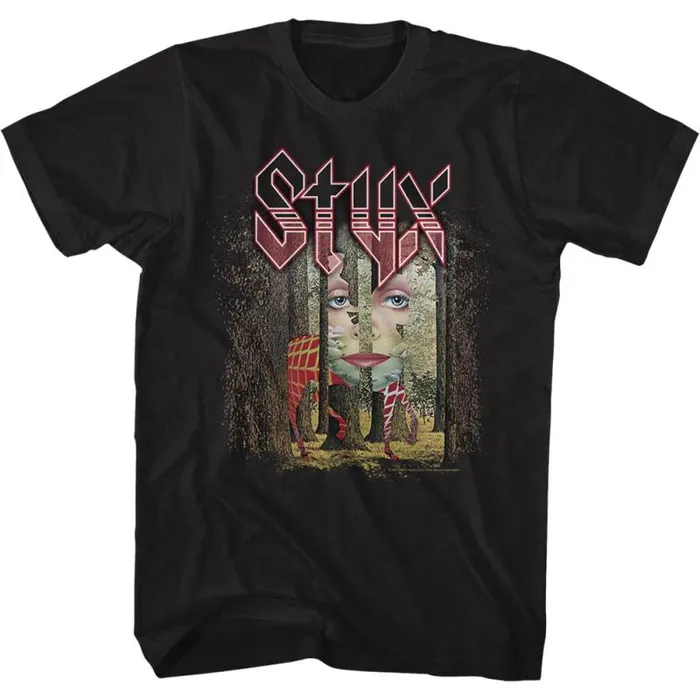 Liquid Blue TShirt Men Styx Grand Illusion Black TShirt