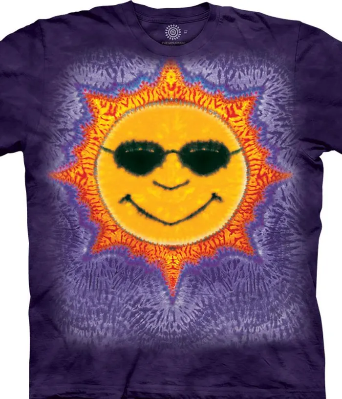 Liquid Blue TShirt Men Sun TieDye Classic Cotton TShirt