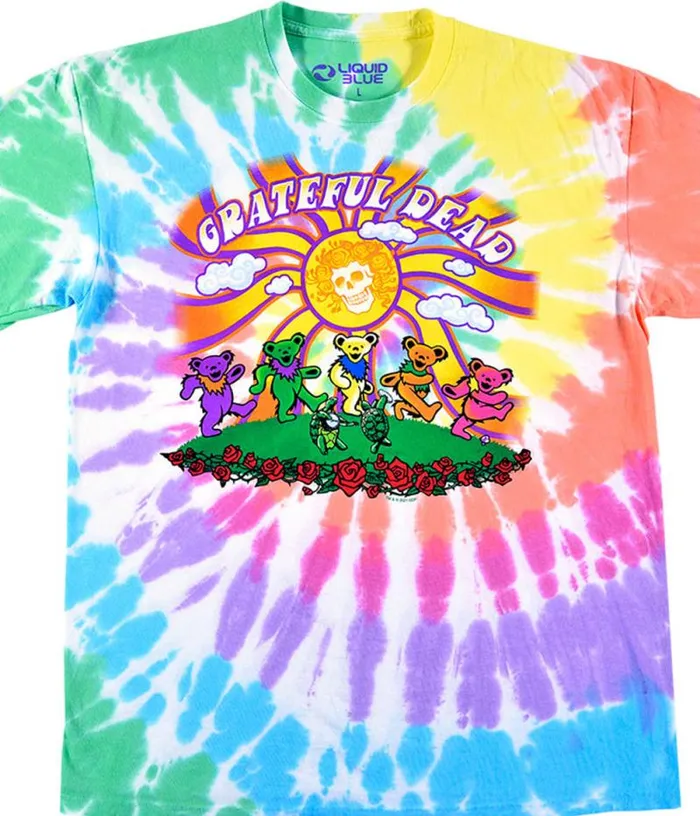 Liquid Blue TShirt Men Sunshine Bears TieDye TShirt