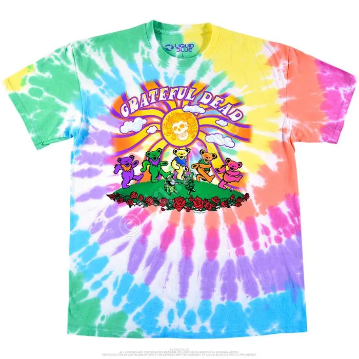 Liquid Blue TShirt Men Sunshine Bears TieDye TShirt