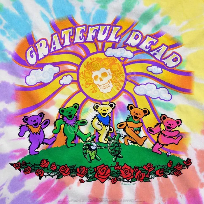 Liquid Blue TShirt Men Sunshine Bears TieDye TShirt