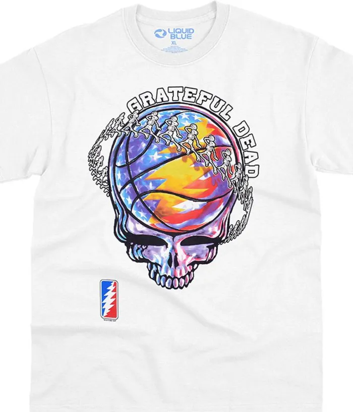 Liquid Blue TShirt Men SYF BBall White TShirt