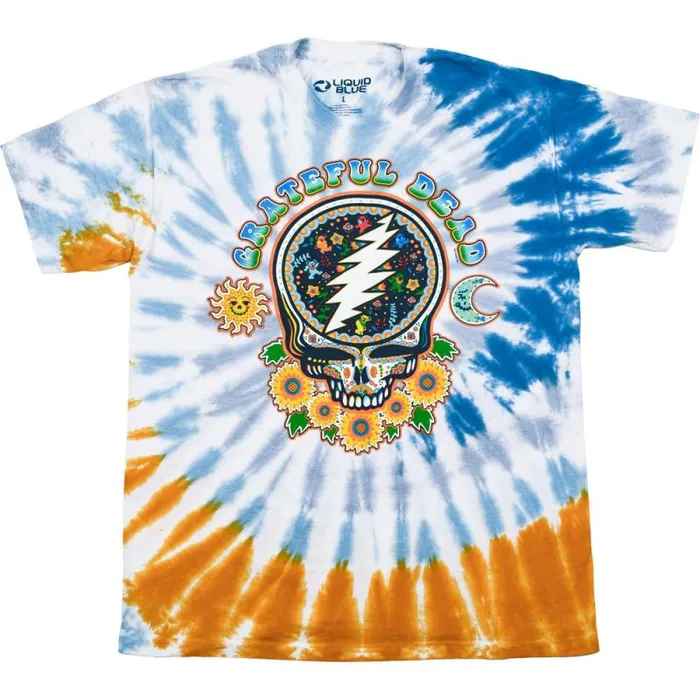 Liquid Blue TShirt Men SYF Day Of The Dead TieDye TShirt