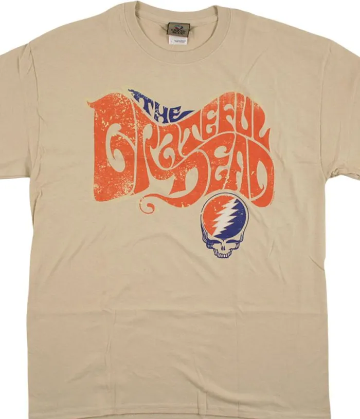 Liquid Blue TShirt Men The Grateful Dead Tan TShirt