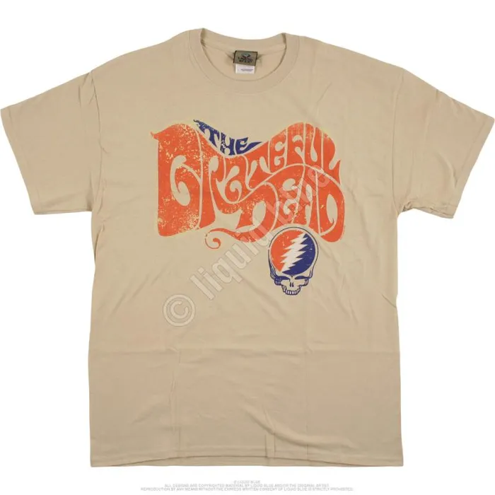Liquid Blue TShirt Men The Grateful Dead Tan TShirt