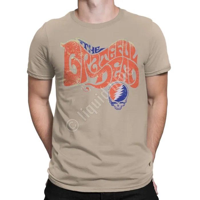 Liquid Blue TShirt Men The Grateful Dead Tan TShirt